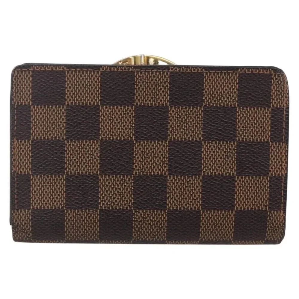 Authentic LOUIS VUITTON Damier Ebene Portefeuille Viennois Wallet bst288-120225